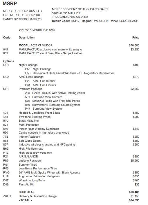 2023 Mercedes-Benz CLS CLS 450