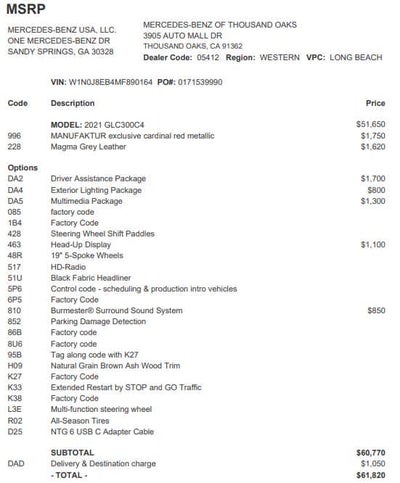 2021 Mercedes-Benz GLC GLC 300