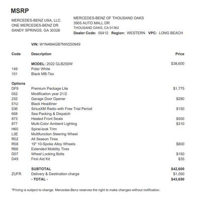 2022 Mercedes-Benz GLB GLB 250