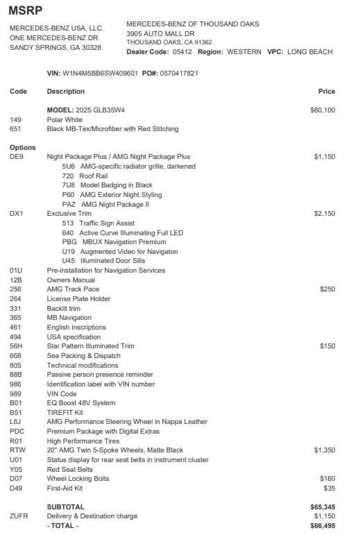 2025 Mercedes-Benz GLB AMG® GLB 35