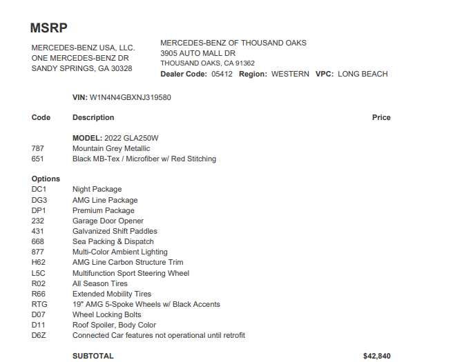 2022 Mercedes-Benz GLA 250 SUV