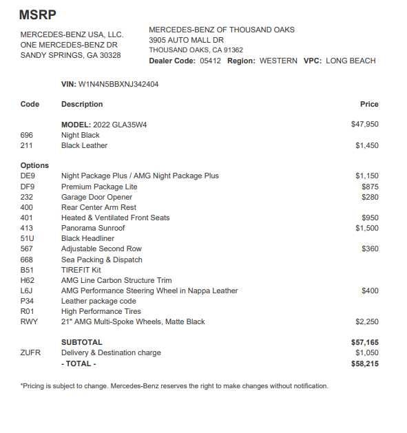 2022 Mercedes-Benz GLA AMG® GLA 35