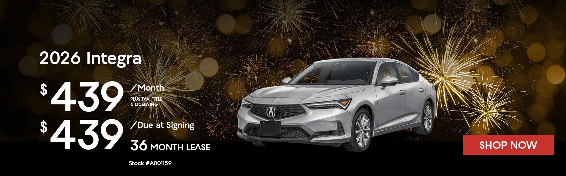 2026 Acura Integra FWD Lease for $439 per month for 36 month