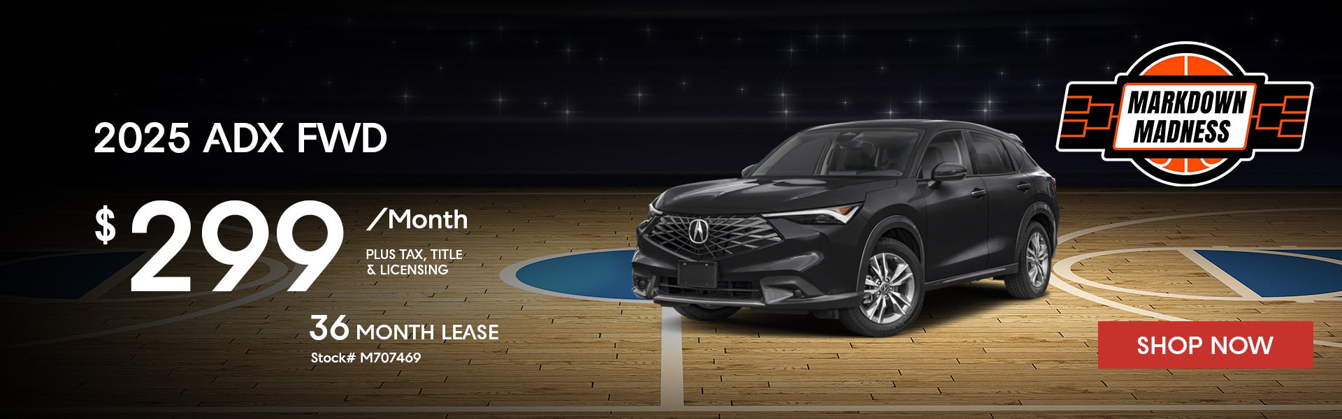 2025 Acura ADX FWD Lease for $299 per month for 36 months.