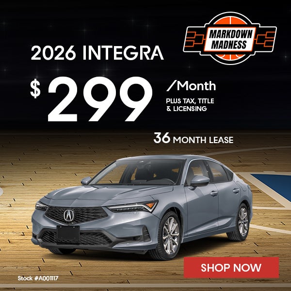 2026 Acura INTEGRA Lease for $299 per month for 36 months.