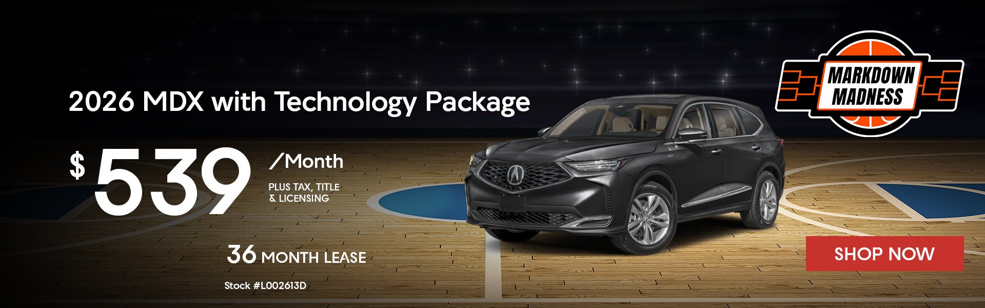 2026 Acura MDX with Technology Package Lease for $539 per mo