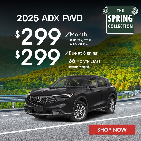 2025 Acura ADX FWD Lease for $299 per month for 36 months.