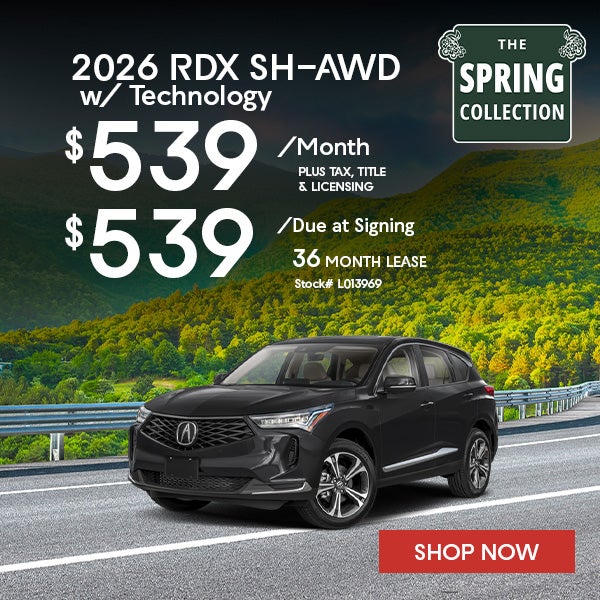 2026 Acura RDX 4TECH Lease for $539 per month for 36 months.