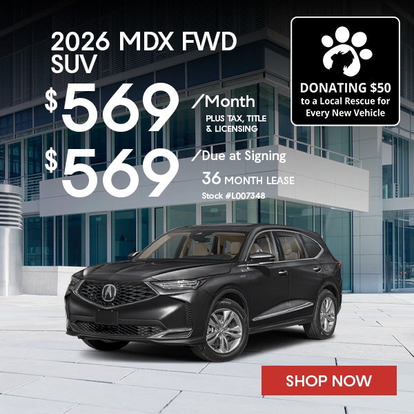 2026 Acura MDX FWD Lease from $499/mo, $3,499 due at signing