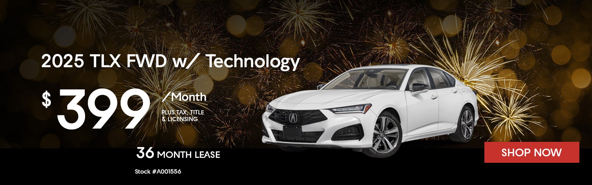 2025 Acura TLX TECH Lease for $399 per month for 36 months.