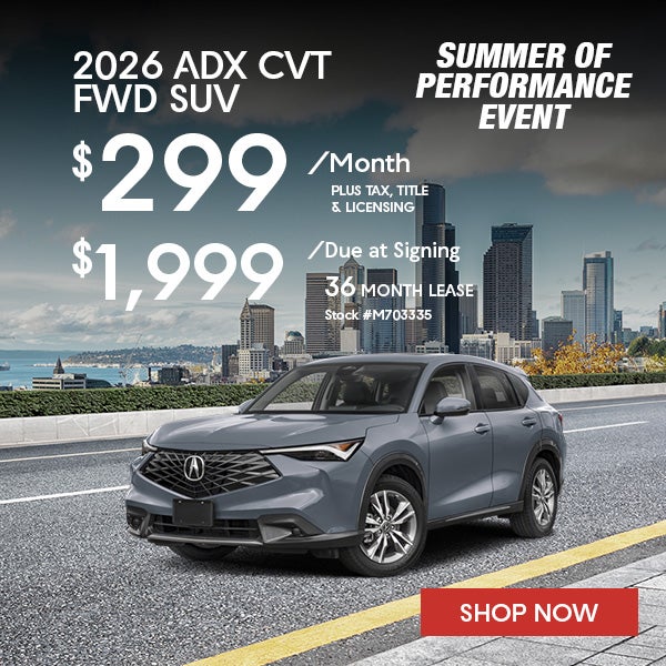 2026 Acura ADX Lease from $299/mo, $1,999 due at signing
