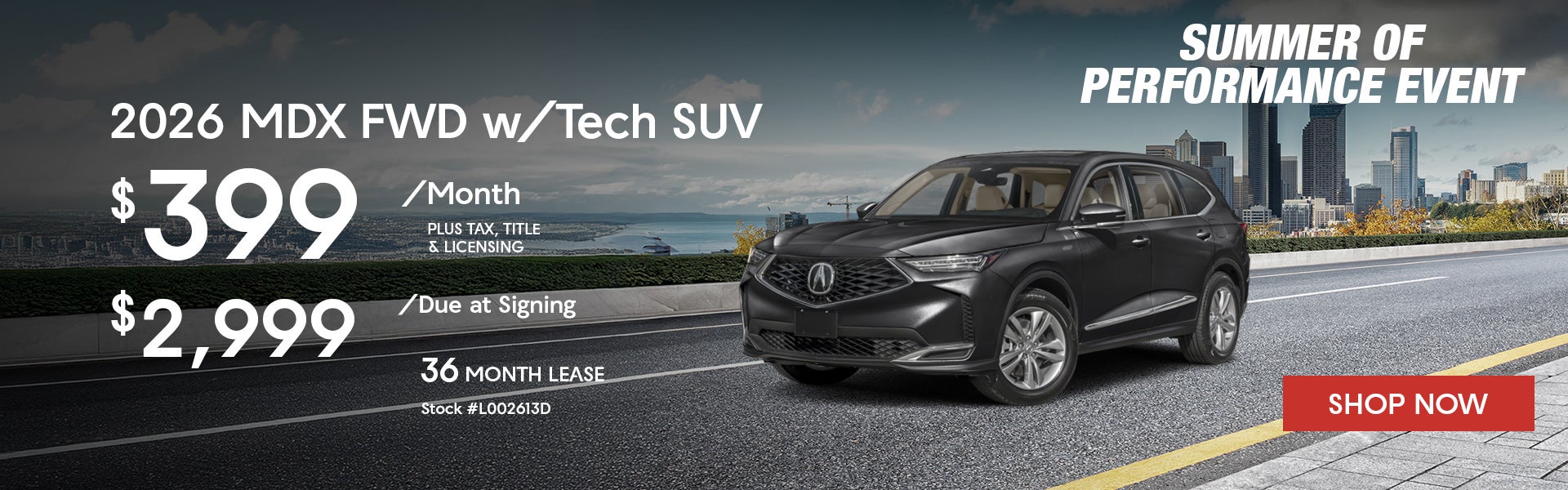 2026 Acura MDX with Technology Package Lease from $399/mo, $