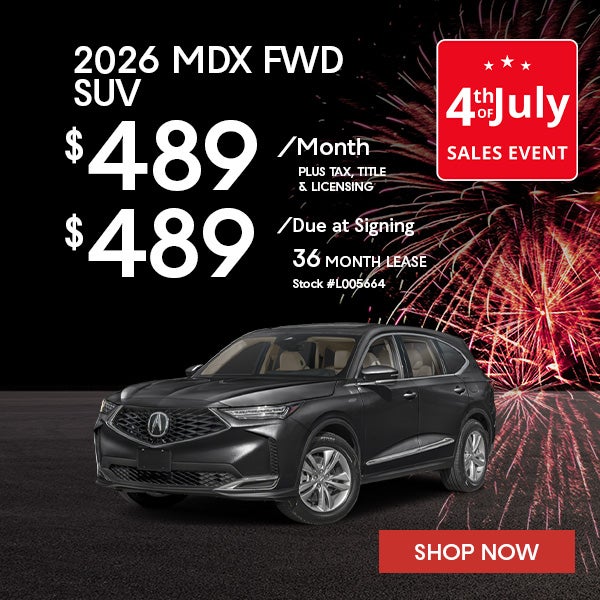 2026 Acura MDX FWD Lease from $489/mo, $489 due at signing