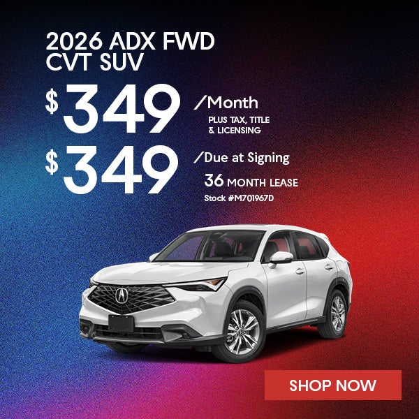 2026 Acura ADX Lease from $349/mo, $349 due at signing